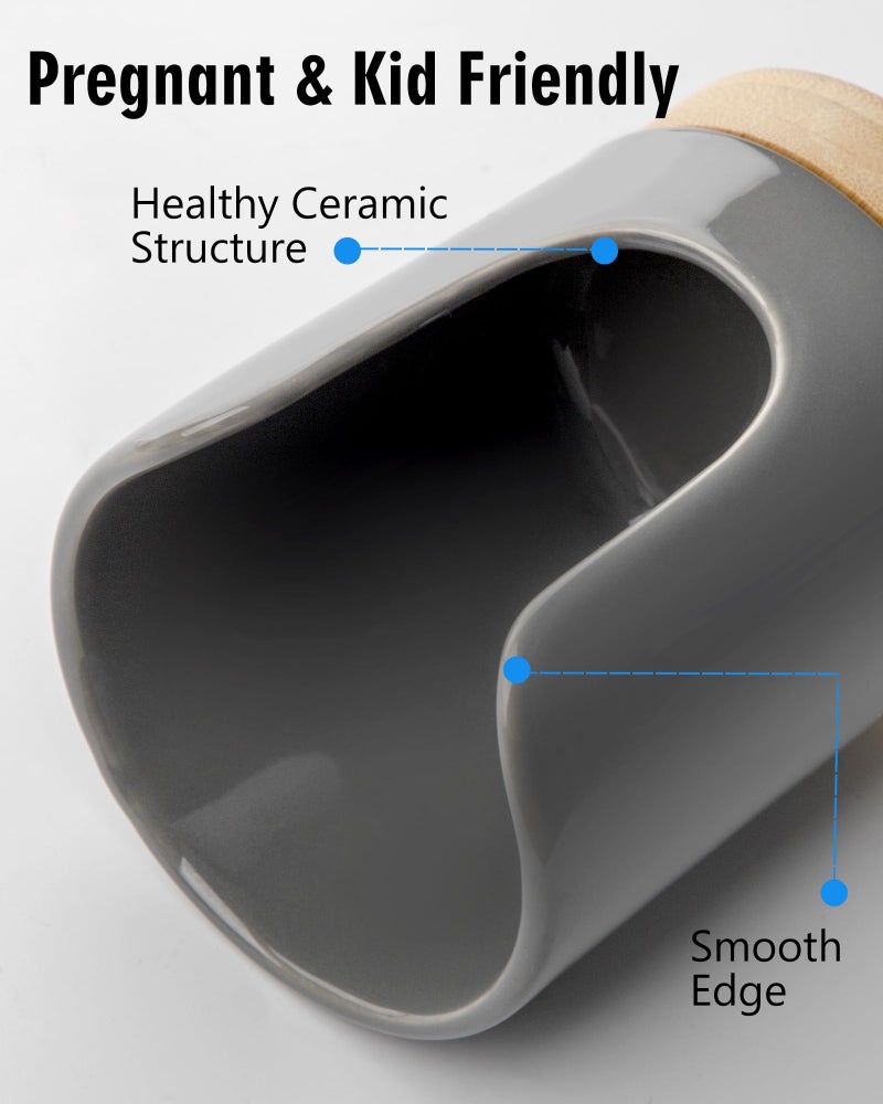 موزع أكواب الحمام الخزفي من Viosuniu - حامل أكواب الحمام البلاستيكية والورقية القابل للتصرف 3 أونصة - موزع أكواب غسول الفم لمستلزمات الحمام الخاصة بالضيوف - آمن للأطفال خالٍ من مادة BPA (رمادي) - Image 2